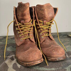 DSQUARED brown suede brogue boots